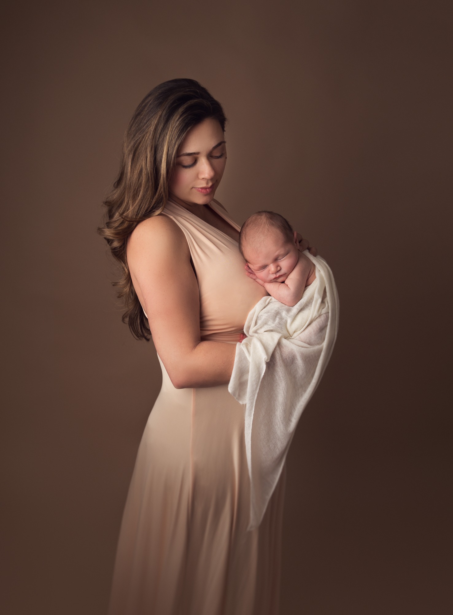 Peaceful sleeping newborn portrait