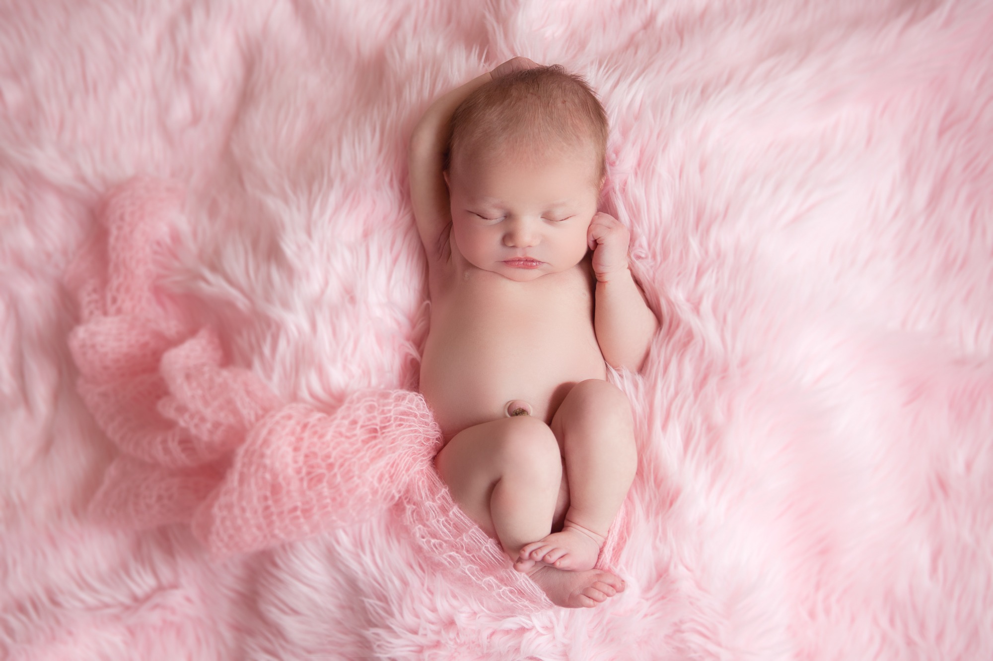 Peaceful newborn portrait