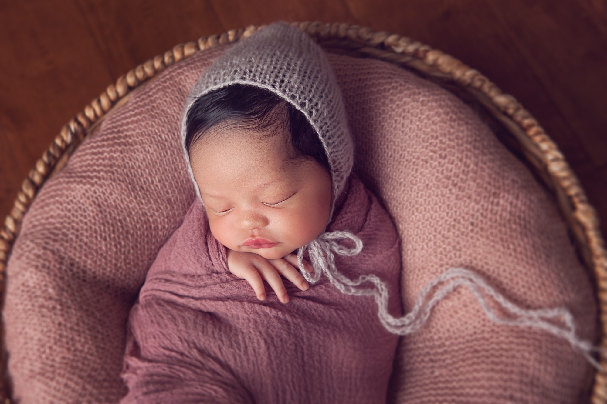 Newborn in basket